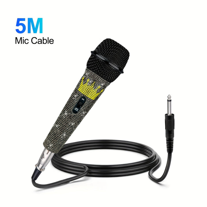 Microfono Dinámico Blink Blink para Cantar Karaoke, Microfono Vocal con Cable para Karaoke, Micrófono de Mano para Espectáculos con Cable, Micrófonos para Altavoz con Interruptor ON/Off