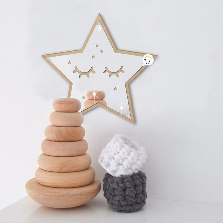 Espejo Acrílico Decorativo Marco Madera Niños JK180