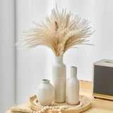 Conjunto de 3 jarrones cerámicos bohemios, conjunto de 3 jarrones decorativos redondos, para estilo de granja, con flores secas, ramos frescos y acuarios, para hogar, sala de estar, mesa de comedor y decoración de entrada