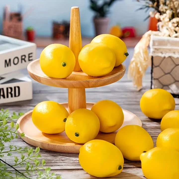 6/12pcs, Limón Artificial 3inch, Simulación Limón Amarillo Artificial Limón Falso, Simulación Fruta Decoración de Tienda, Decoración de Frutas y Verduras, Adorno de Plato de Frutas, Decoración de Cocina Restaurante Mesa Armario Fiesta