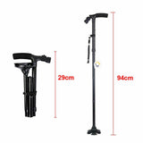 Bastón Ancianos Trusty Cane Plegable Luz Led Base Articulada