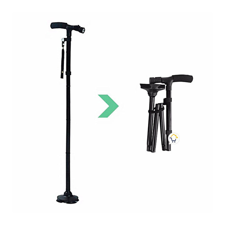 Bastón Ancianos Trusty Cane Plegable Luz Led Base Articulada