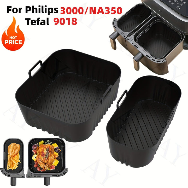 Liner de aire de silicona, reutilizable antiadherente, para freidora de aire Philips 3000/NA350 Tefal9018, bandeja de horno, sartén de parrilla