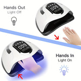 Lámpara LED para uñas con 66 luces, secadora de esmalte en gel con sensor inteligente, máquina para manicura, equipo para salón de uñas