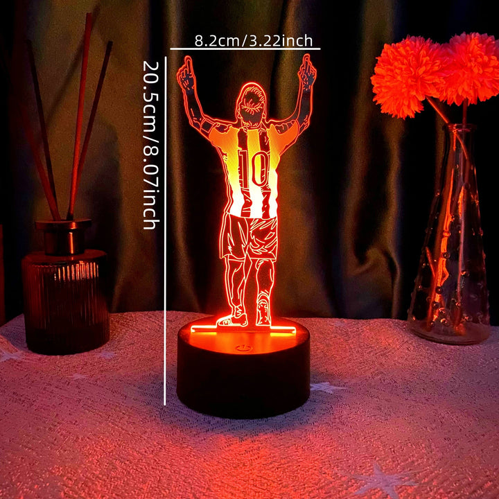 1 pieza, luz nocturna 3D de la serie deportiva de fútbol creativo, luz ambiental de habitación colorida y táctil, regalo para fanáticos del fútbol.