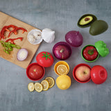 7 Piezas de Contenedores para Frutas y Verduras - Tapas Antifugas, Recipientes Plásticos Reutilizables para Refrigerador y Despensa, Lavado a Mano, Diseño Compacto, Material BPA-Free, Organización de Alimentos, Granos y Ajo, Ideal para Cocinas Caseras