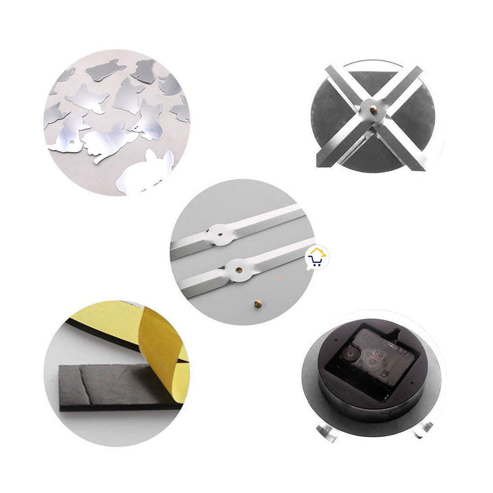 Reloj Pared 3D Decorativo Perros Acrílico Moderno JK167