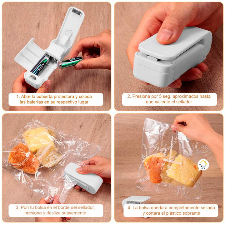 Mini Sellador De Bolsas Manual Portátil 2 En 1 Cortador LK701