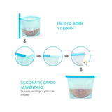 Bolsa Silicona Hermética Reutilizables Alimentos 500ml HE023