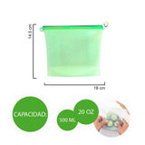Bolsa Silicona Hermética Reutilizables Alimentos 500ml HE023