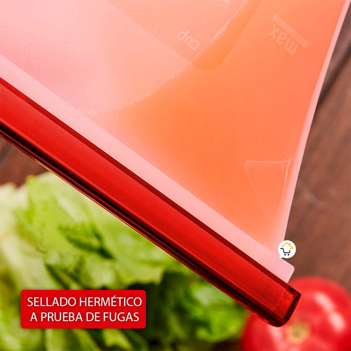 Bolsa Silicona Hermética Reutilizables Alimentos 500ml HE023