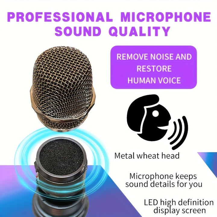 Micrófono inalámbrico YAMNWEO, micrófono inalámbrico UHF recargable con receptor, 160 pies, negro