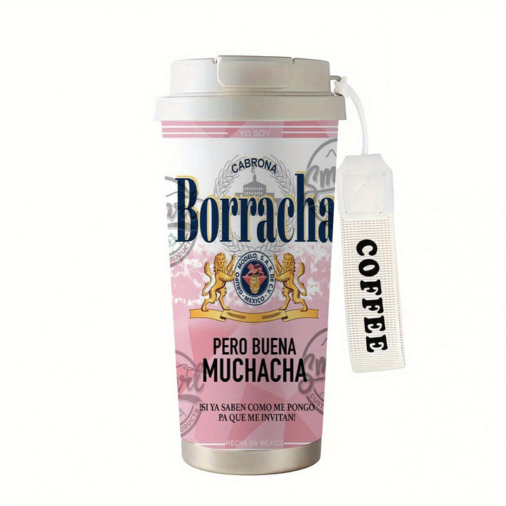 Taza térmica de acero inoxidable de 18 oz (1 pieza) con tapa, doble pared al vacío, antiderrames, con asa, ideal para viajes, reutilizable, regalo perfecto para el Día de la Madre, Día del Padre, graduación y todas las estaciones