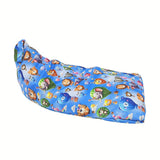 Silla de funda de animal para niños, Almacenamiento de peluches, Poliéster lavable a mano, Bolsa tejida multipropósito con asa resistente y cremallera, Apilable, No necesita electricidad, Ideal para varias habitaciones - Azul