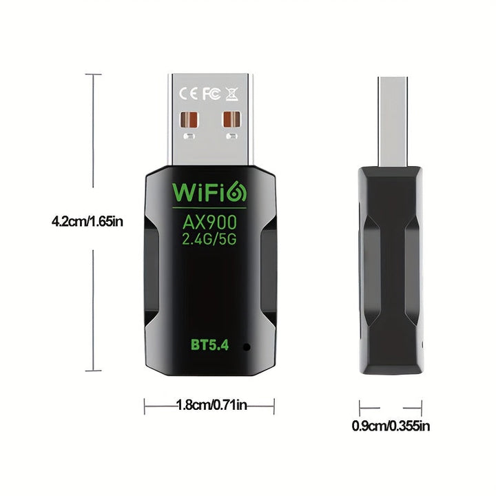 Adaptador WiFi USB - Tarjeta de Red Inalámbrica Dual-Band 2.4GHz/5.8GHz, Velocidad de 900Mbps, 802.11ac WiFi 5, Compatible con Windows 7/8/10/11, Alimentado por USB, para PC, Portátil, Computadora de Escritorio y Tableta - Internet Rápido, Adaptador Wifi