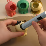 Cubo de almacenamiento de dibujos animados para herramientas de uñas japonesas con gatos, Shiba Inu, dinosaurios y conejos, que también sirve como taza para limpiar pinceles.