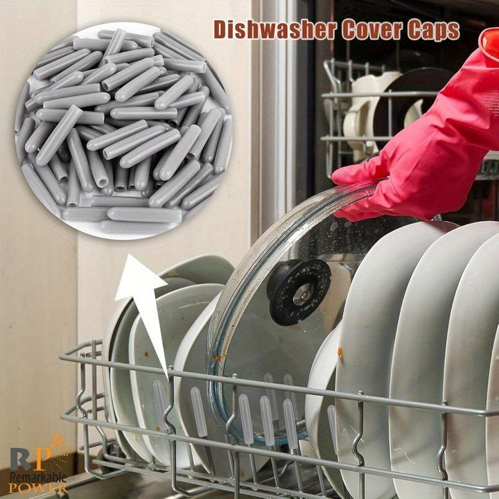 50/100/200 piezas de gris flexible plástico lavavajillas tenedor diente estante punta caps, diseño antideslizante, fácil de instalar, con material plástico, para la mayoría de los modelos