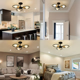 1 pieza de lámpara de techo industrial retro moderna - Montaje semienterrado con 3 bases de bombilla E26, fácil de instalar, adecuada para pasillos, cocinas, dormitorios, salas de estar, villas, hoteles y otros iluminados comerciales (bombillas no inclui