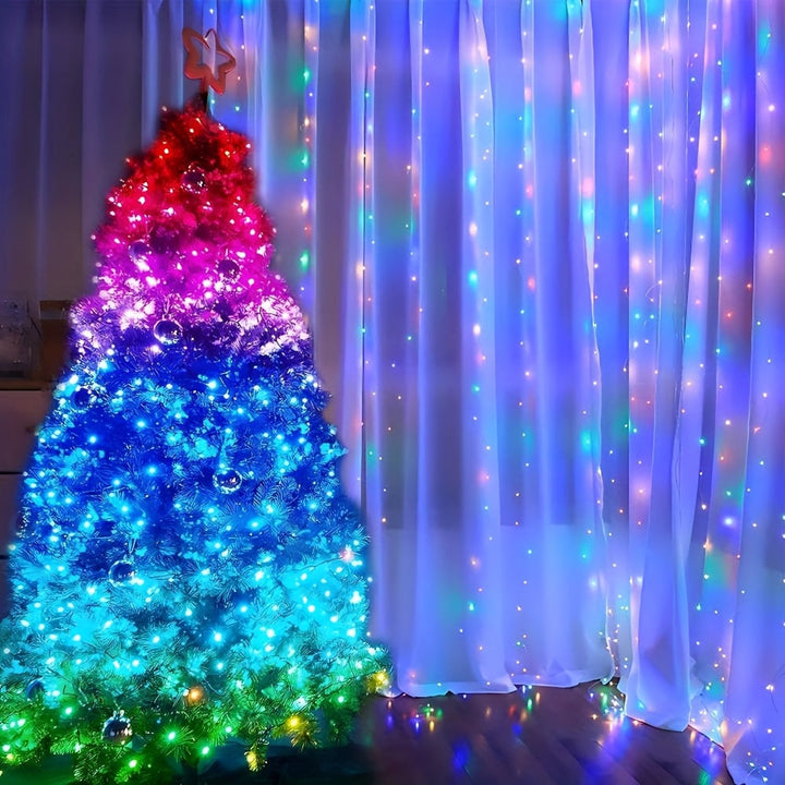 Luzes de hadas USB de 8 modos, incluyendo control remoto, luz blanca cálida y acogedora, y luz blanca pura brillante. Perfectas para celebraciones de vacaciones, bodas soñadoras, iluminación de hogar y escenario. No incluye cortinas.