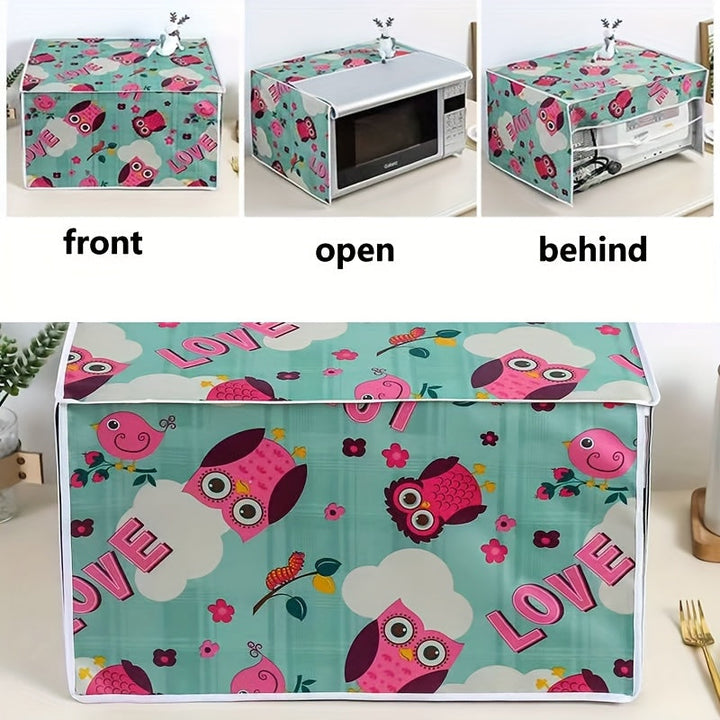 1 pieza, cubierta de polvo para microondas con diseño de gato lindo y calabaza, tejido de poliéster Oxford duradero, envuelve el horno microondas para decoración de cocina, fácil de limpiar, protege superficies y electrodomésticos, protector de electrodo