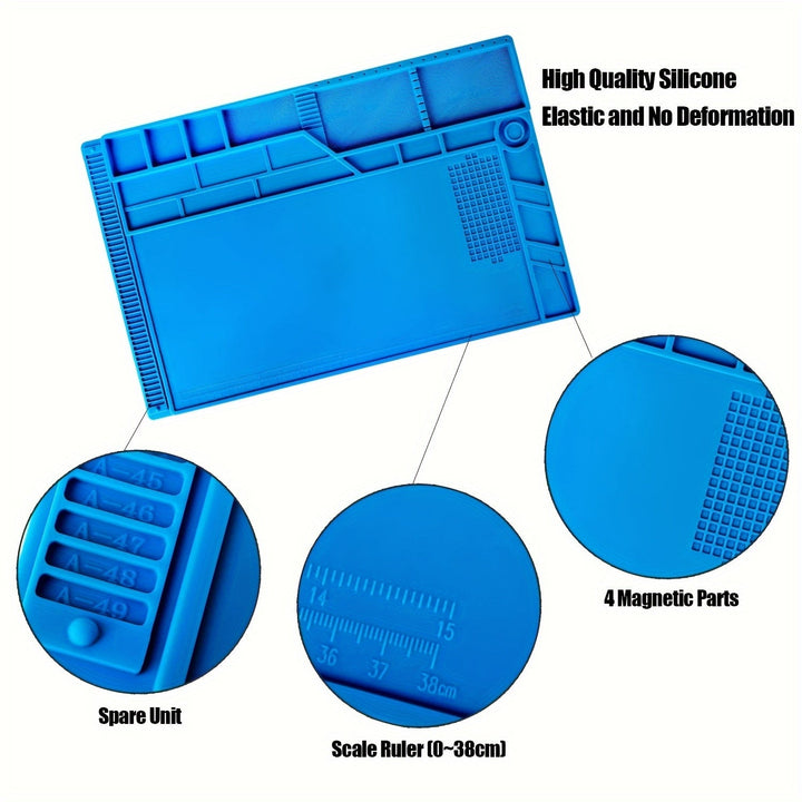 1 Alfombrilla Antideslizante para Reparación de Placas Circuito, Resistente al Calor y Antideslizante, Adecuada para Teléfonos Móviles, Portátiles y Mantenimiento de Cámaras, Herramienta Esencial para Talleres de Reparación, Banco de Trabajo con Soldador