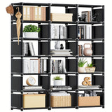 Organizador de Almacenamiento para Libros de Metal de 18 Cubos - Unidad de Estantería Rectangular Alta para Dormitorio, Sala de Estar, Oficina en Casa y Organización del Armario