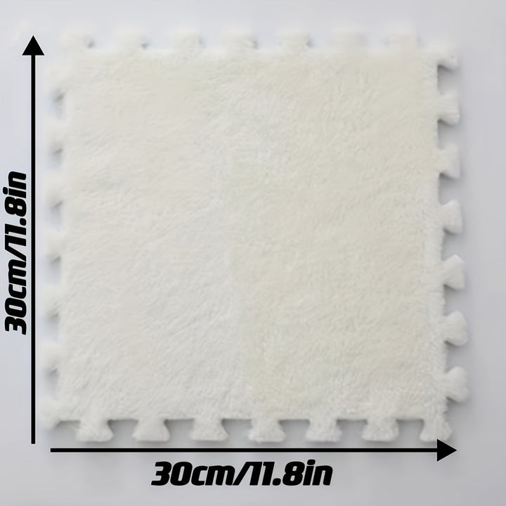 24 Piezas de Alfombrillas Entrelazadas - Personalizables en Blanco y , Antideslizantes con Acolchado, Fáciles de Limpiar, para Sala, Dormitorio, Oficina o Cafetería - Solución de Cubierta Grande, Tapetes para el Hogar, Decoración Moderna, Lavable a Máqui