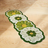 1pc Alfombra de Goma Antideslizante con Diseño de Margaritas Verdes y Blancas, Fibra de Poliéster, Ideal para Protección de Pisos de Dormitorio, Cocina o Baño, Alfombra Decorativa para Piso | Alfombra de Baño | Alfombra de Goma Antideslizante