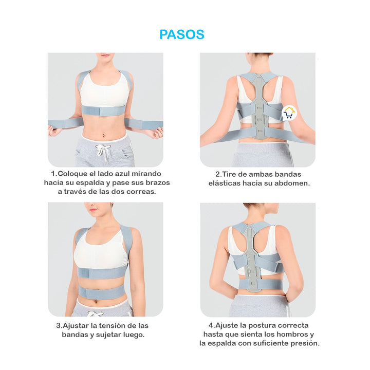 Corrector De Postura Ajustable Unisex Cinturón De Sujeción A08