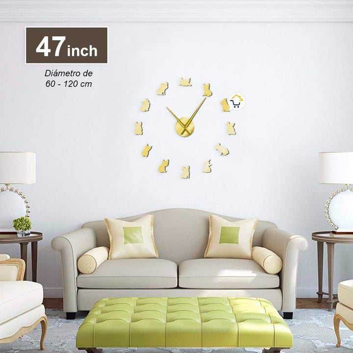 Reloj Pared 3D Decorativo Perros Acrílico Moderno JK167
