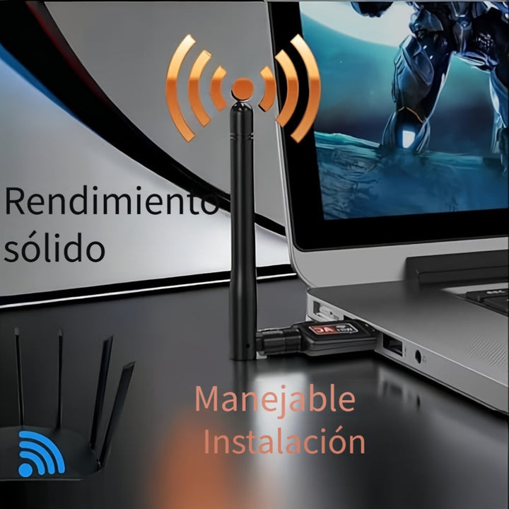 Adaptador de red USB-C 600MB de doble banda 2,4G y 5,8G inalámbrico, adaptador de red USB portátil para PC de escritorio y portátil, frecuencia de 2,4 GHz, frecuencia de 5,8 GHz, no requiere batería, accesorio de red | Diseño USB elegante | Control de ap