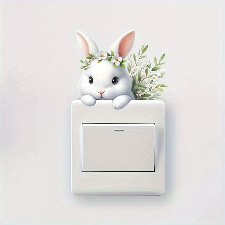 1 calcomanía, pegatinas de botón de conejo de Pascua para tapa de inodoro, decoración divertida para el hogar, muy fácil de pegar
