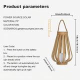 Jarrón Colgante de Madera con Energía Solar de 44 cm, Dos Tamaños Disponibles, Ideal para Iluminación en Exteriores, Parques y Terrazas, Decoraciones para Halloween y Navidad, IP44