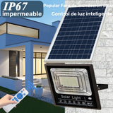 1pc Faro de inundación solar con control remoto, iluminación LED exterior regulable, ABS y vidrio, montaje semi empotrado, acabado pulido, impermeable, sensor de infrarrojos, alimentado por energía solar con batería de litio, panel fotovoltaico no extraí