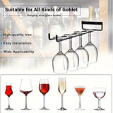 3 piezas, Portavasos colgantes de vino tinto Copa colgante invertida Soporte de copa colgante para el hogar Soporte de copa de vino de una sola fila Copa de vino tinto de 30 cm