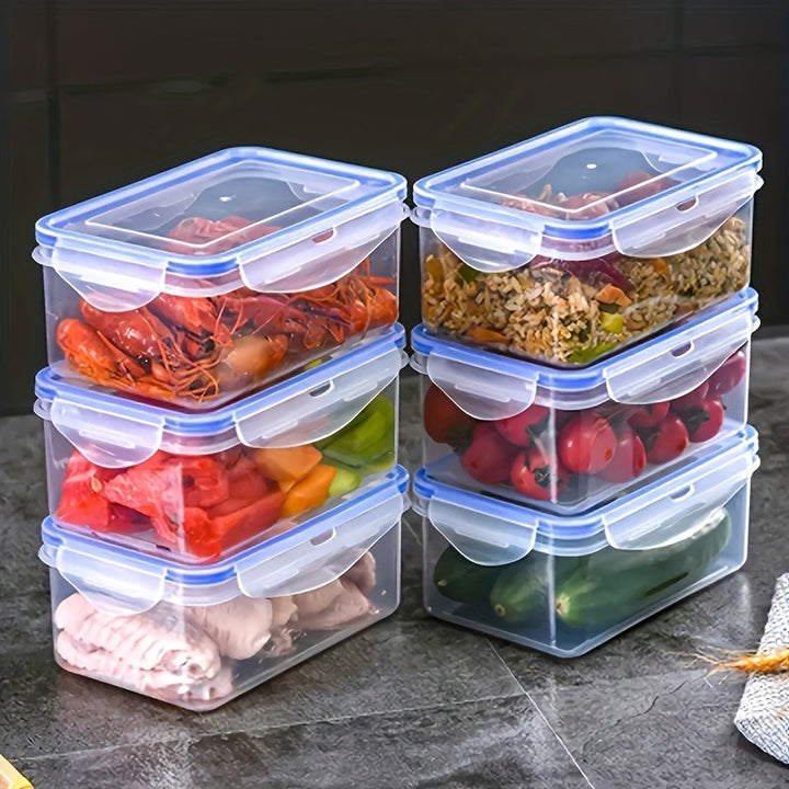 12 piezas de Contenedores para Almacenamiento de Alimentos PP con Tapas Herméticas - Aptos para Microondas y Congelador, Organizadores Rectangulares Transparentes para Cocina, Diseño Apilable que Ahorra Espacio, Libres de BPA, Duraderos y Reutilizables