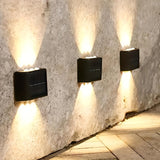 2 piezas de luces solares LED para exteriores, luz solar para jardín, calle, paisaje, balcón, decoración, fácil instalación, luces de pared solares para jardín, entrada y acceso