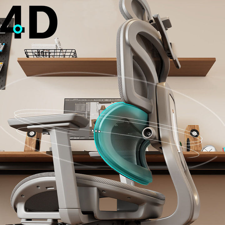 Butaca Ergonómica con Soporte Lumbar - Reposabrazos Ajustables, Altura del Asiento Regulable - Base de Metal Resistente - Para Hogar, Gaming, Oficina - Sin Necesidad de Energía - Fácil Montaje, Sillón Cómodo para Escritorio, Tapizado en Poliéster