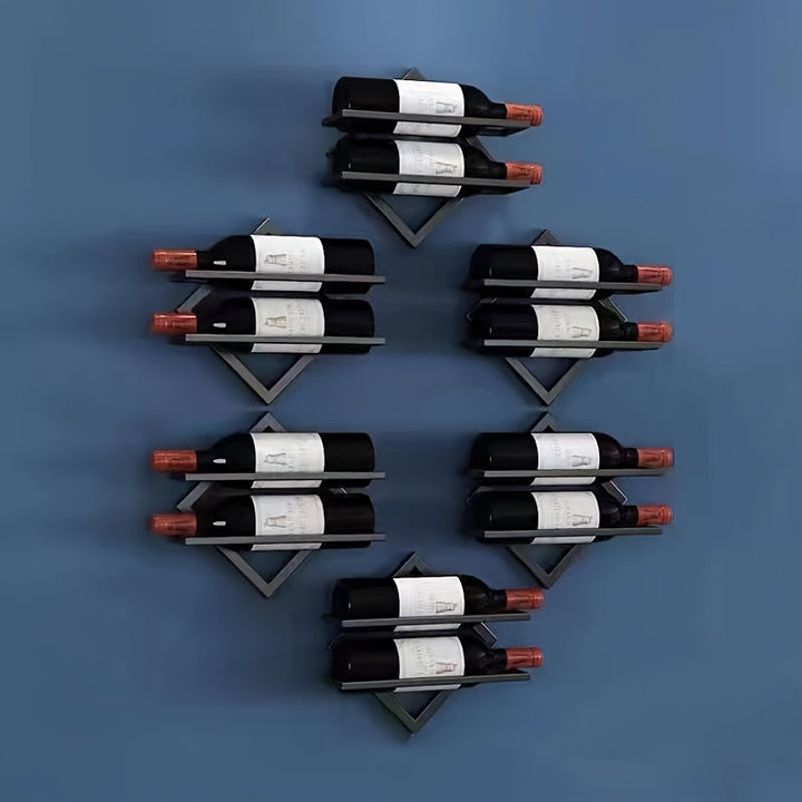 1pc Estante de Vino Montado en Pared para Botella Única - Diseño Ahorrador de Espacio en Metal con Acabado Mate, Almacenamiento Seguro y Estilo Minimalista Moderno para Barra del Hogar, Cocina, Comedor, Decoración Contemporánea, Acabado Elegante