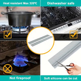 Relleno de Silicona Resistente al Calor para Encimeras de Estufas - Fácil de Cortar, Apto para Lavavajillas, Impermeable y Antimanchas, Amigable con la Cocina, Máx. 320°C, Diseño Suave para Colocar en Estufas de Gas e Inducción, Protectores de Tejedoras