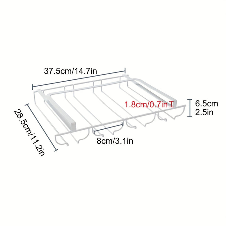 Soporte para Copas de Vino sin Taladro para Debajo del Gabinete - Estante para Vasos con Acabado Metálico y Fácil Instalación, Ahorra Espacio para Copas de Borgoña, Champán y Cóctel, Construcción Duradera