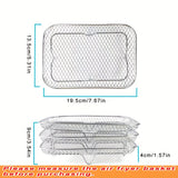 Conjunto de 3 piezas de Accesorios para Freidora de Aire de Acero Inoxidable 304, Rejilla para Microondas, Rejilla de Acero Inoxidable para Freidora de Aire Multifuncional Rectangular, Adecuada para la Mayoría de las Freidoras de Aire, Rejilla para Freid