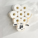 1 Unidad de Soporte de Rollo de Papel Higiénico de Plástico en Forma de Animal para Montaje en Pared, Estantería de Almacenamiento Multifuncional para Baño y Sala de Estar, Decoraciones de Halloween y Navidad