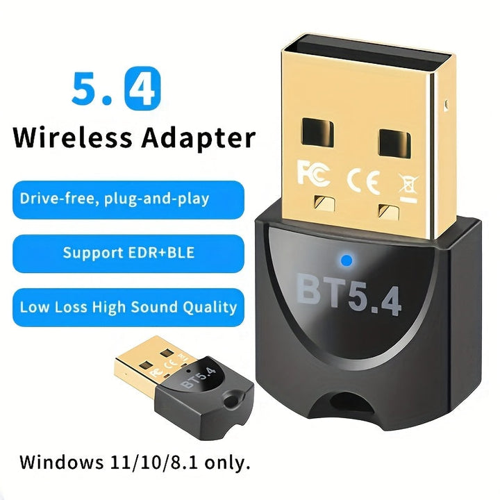 Adaptador de Red Inalámbrica USB con WiFi Plug and Play, Doble - Dorado - Compatible con Windows 11/10/8.1, para PC, Portátil, Altavoces, Auriculares, Teclado, Ratón - Sin Necesidad de Fuente Externa, Transferencia Rápida, Estilo Elegante, Construcción D