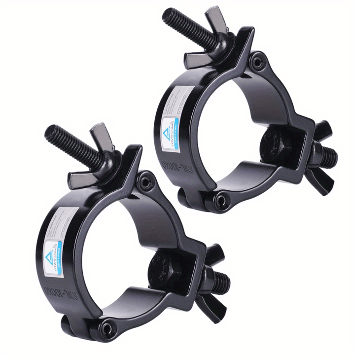 Soporte de Aluminio de Alta Resistencia para Iluminación de Escenario (Negro) Abrazadera de 2 Pulgadas para Luz de Cabeza Móvil/Luz Par/Luz de Foco, Compatible con Tubos/Tuberías de 48-51mm de Diámetro Exterior, Carga Máxima de 220lbs