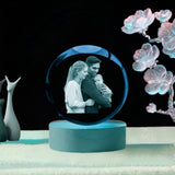 Luces Nocturnas de Cristal LED Personalizadas con Foto - Decoración Moderna para Dormitorio y Oficina, Alimentado por USB, Regalo Ideal para Bodas, Padres, Mascotas, Fiestas y Más