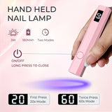 Linterna LED Portátil Recargable USB para Uñas, Secador de Gel Rápido y Luz Suave para Arte en Uñas, Material Plástico