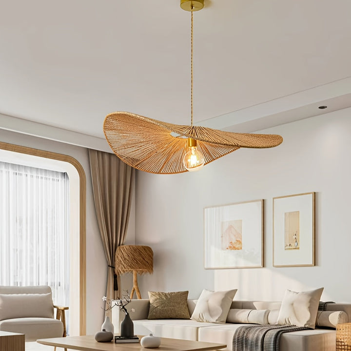 Linterna de Diseño Moderno Tejido a Mano con Hojas - Brillo Dorado Cálido, Material de Fibra Natural, No Necesita Electricidad para Decoración del Hogar, Regalo de San Valentín, Espacios Inspirados en Zen, Lámparas de Pared para Salón y Restaurantes, Ilu