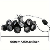 [Luces Mágicas LED de Discoteca] Luces de Discoteca Mágicas LED Alimentadas por USB - 1 ud, 11 Modos, Polímeros de Alto Índice de Refracción, Acabado Metálico Pulido - Para Cumpleaños, Carnaval, Navidad, Fiesta de Año Nuevo Ambiente