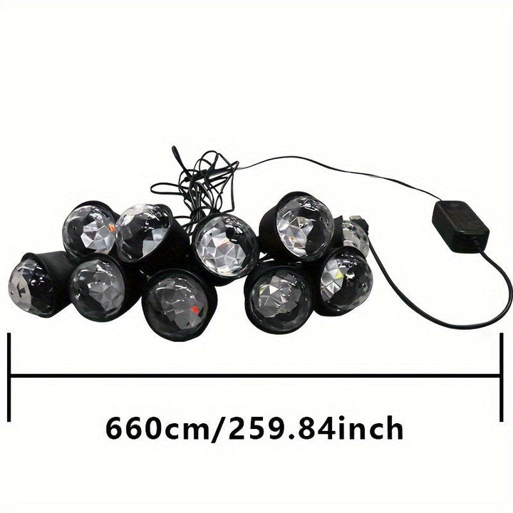 [Luces Mágicas LED de Discoteca] Luces de Discoteca Mágicas LED Alimentadas por USB - 1 ud, 11 Modos, Polímeros de Alto Índice de Refracción, Acabado Metálico Pulido - Para Cumpleaños, Carnaval, Navidad, Fiesta de Año Nuevo Ambiente